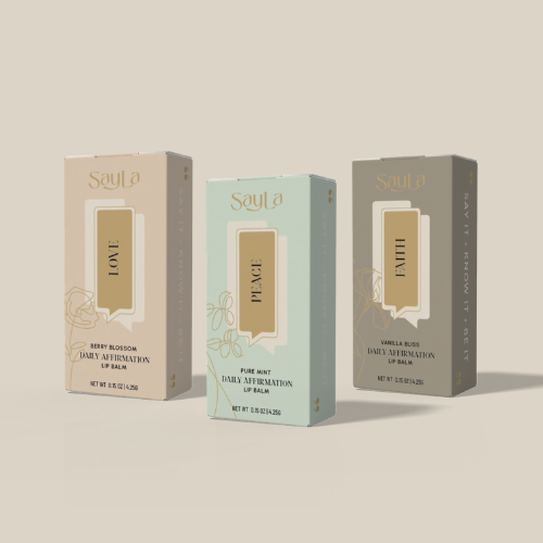 Organic lip balm trio with affirmations