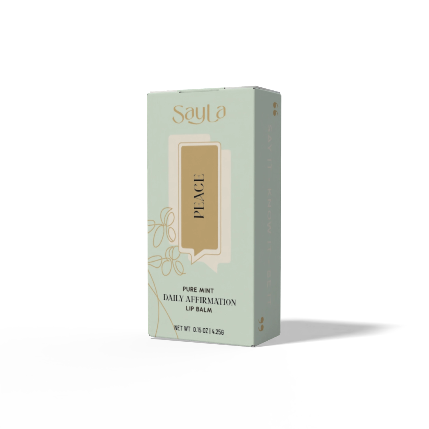SayLA Peace lip balm packaging on a white background